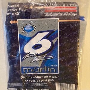 New vintage 2001 Martin NASCAR Racing Flag Blue and Silver Design